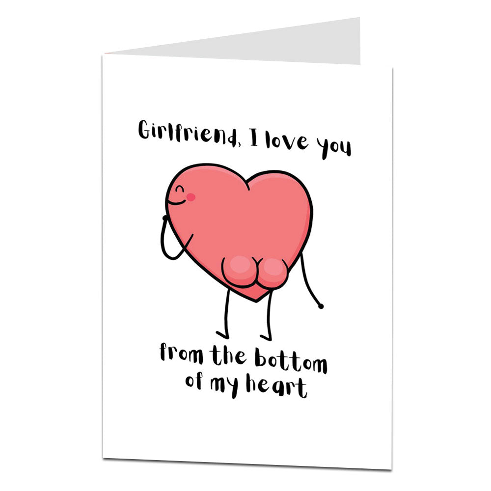 I Love You Girlfriend From The Bottom Of My Heart Birthday Card