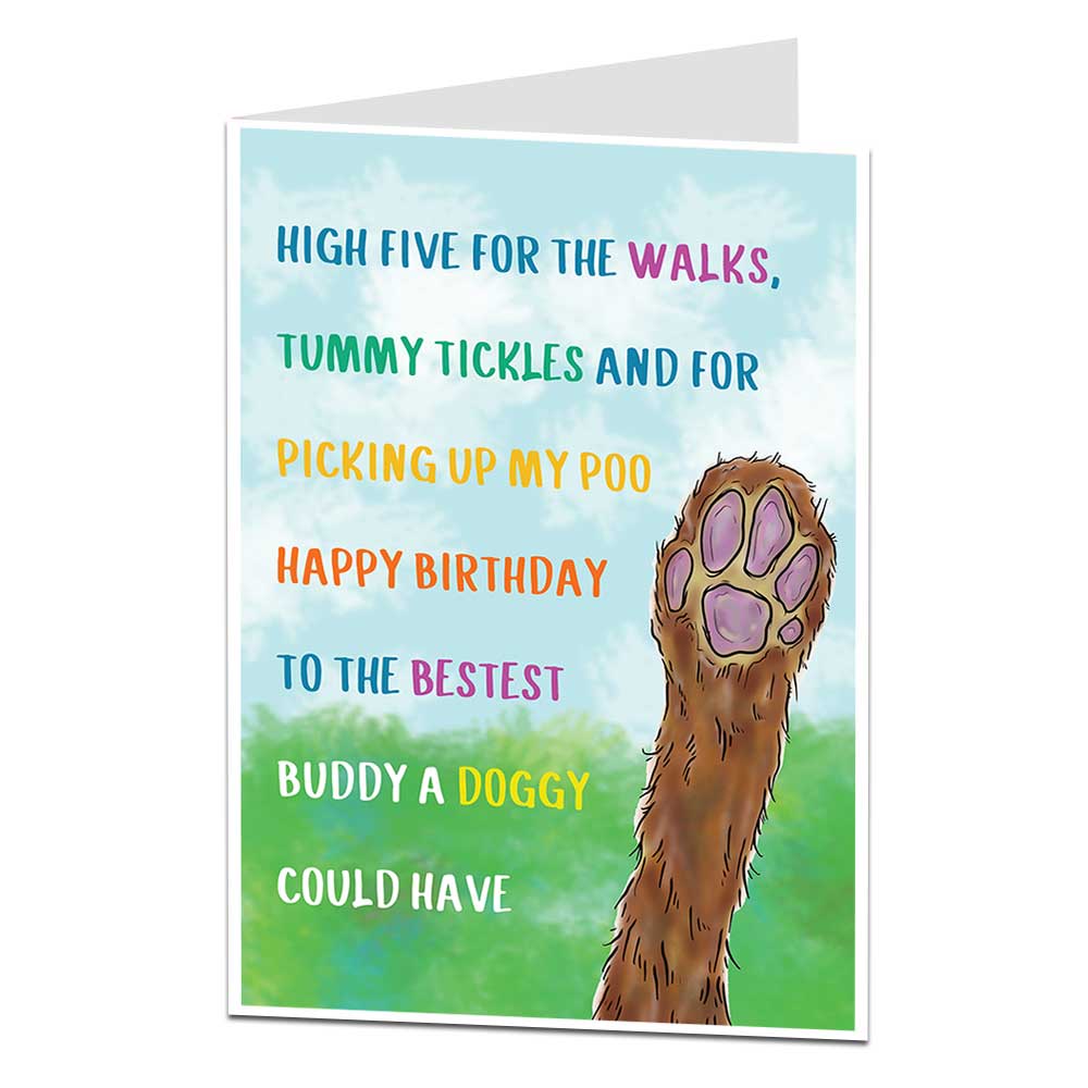 High Five From The Dog Birthday Card
