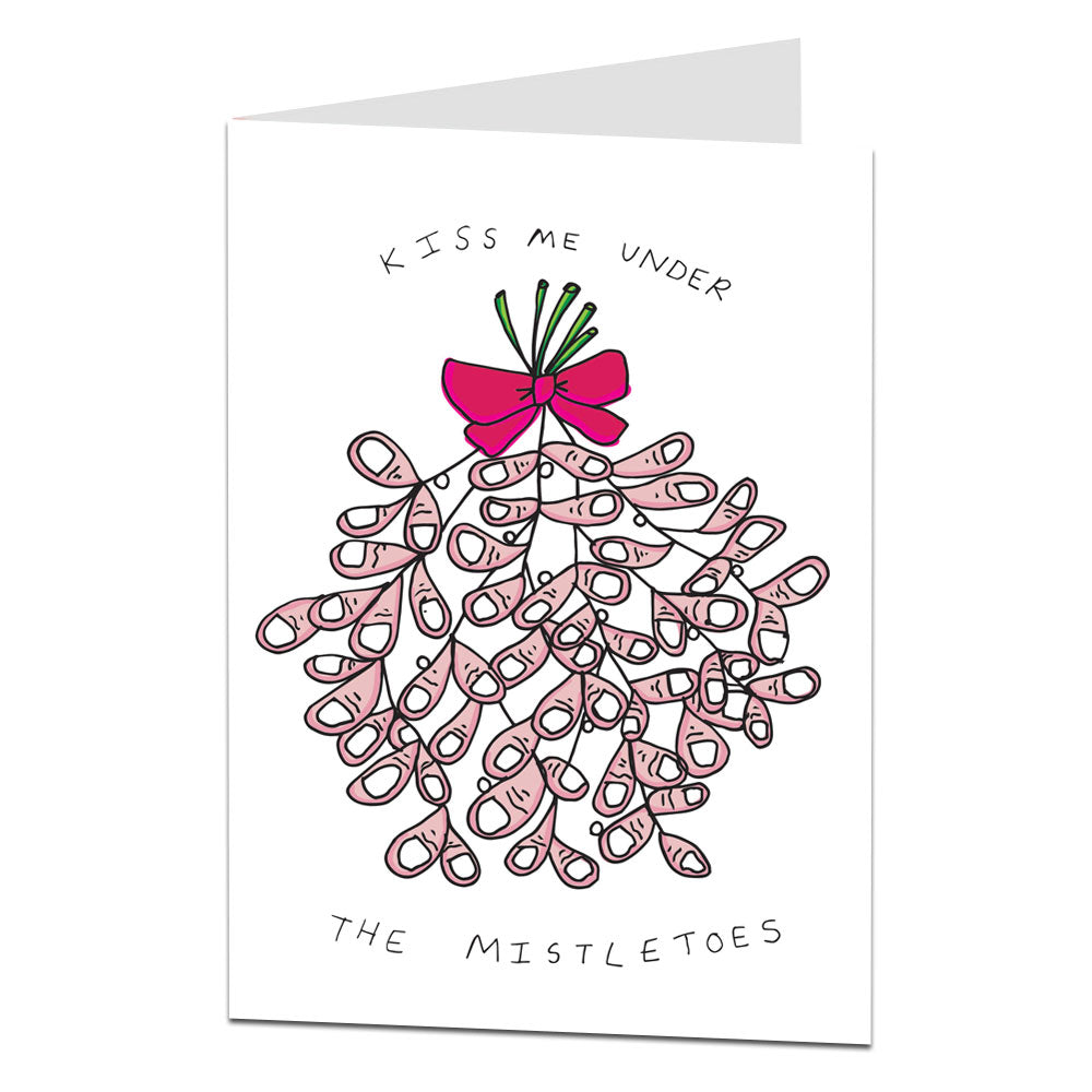Kiss Me Under The Mistletoes Christmas Card