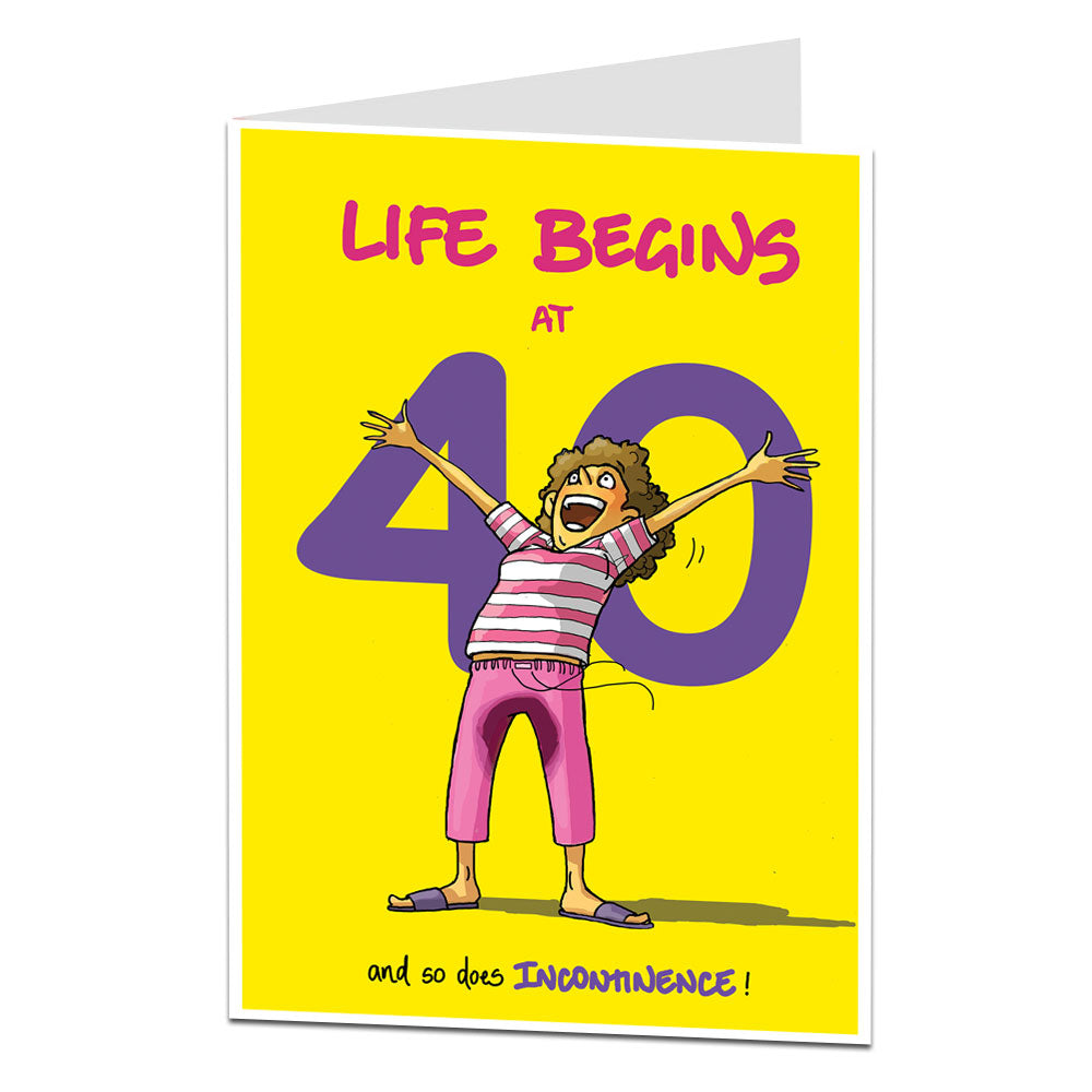 Life Begins At 40 40th Birthday Card Women
