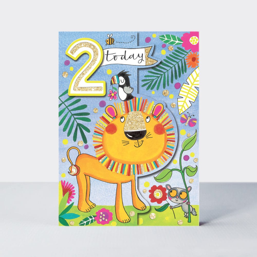 Lion 2nd Birthday Card