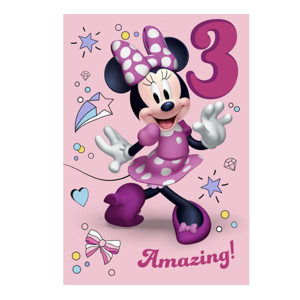 Minnie Mouse Disney 3rd Birthday Card