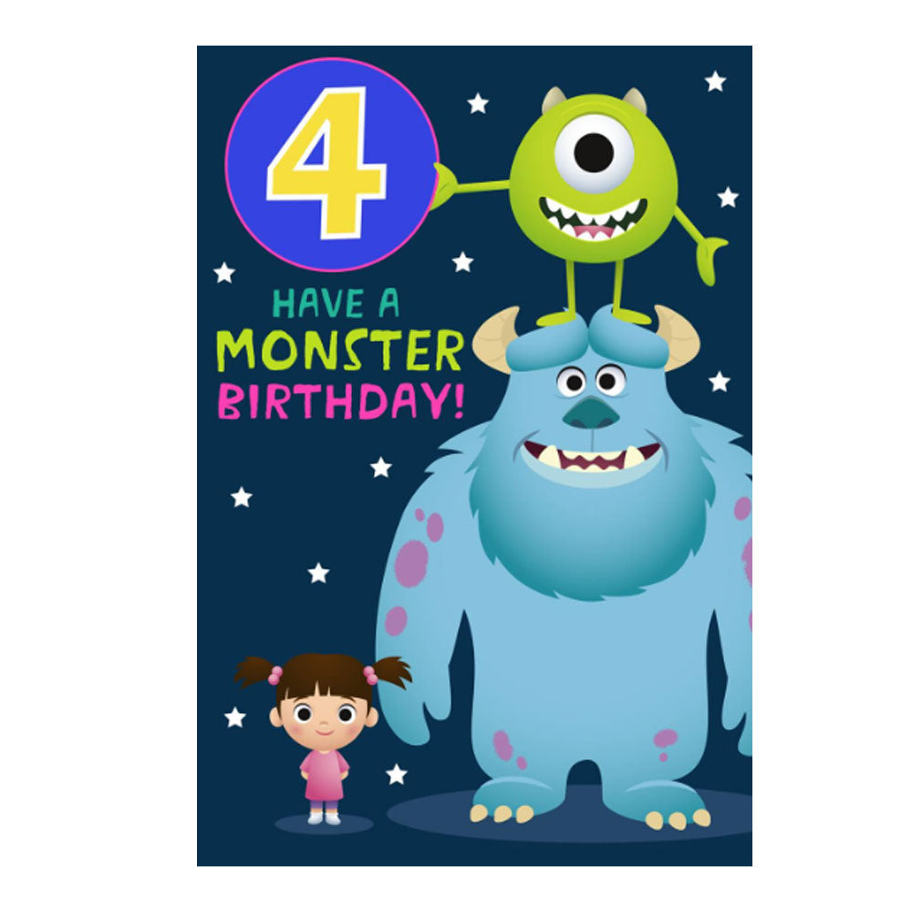 Disney Monster 4th Birthday Card