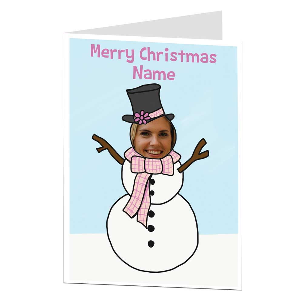 Personalised Snowman Christmas Card For Her