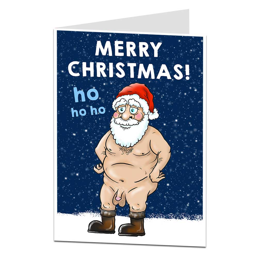 Naked Santa Christmas Card