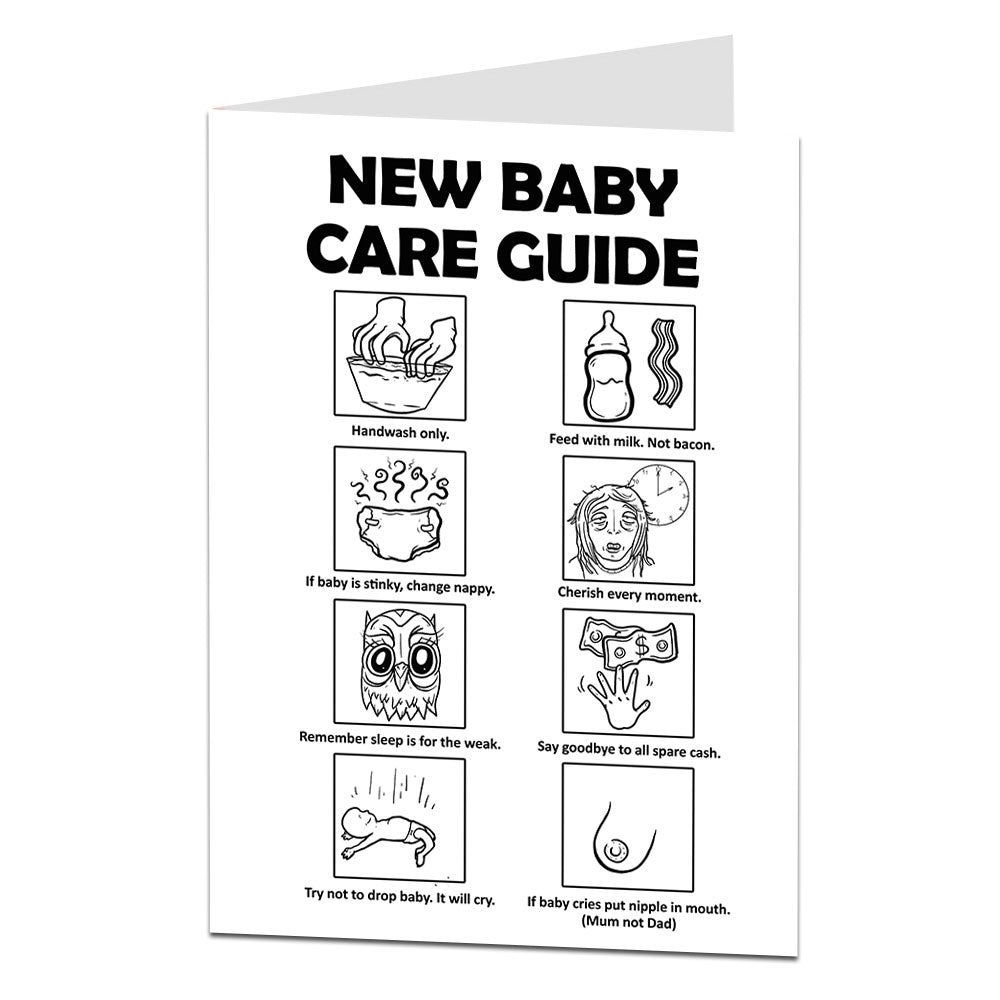 New Baby Care Guide Card