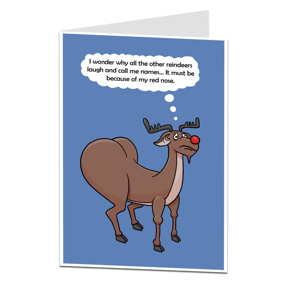 I Wonder Why All The Reindeers Laugh At Me Christmas Card