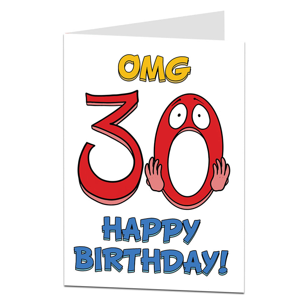 OMG 30 30th Birthday Card