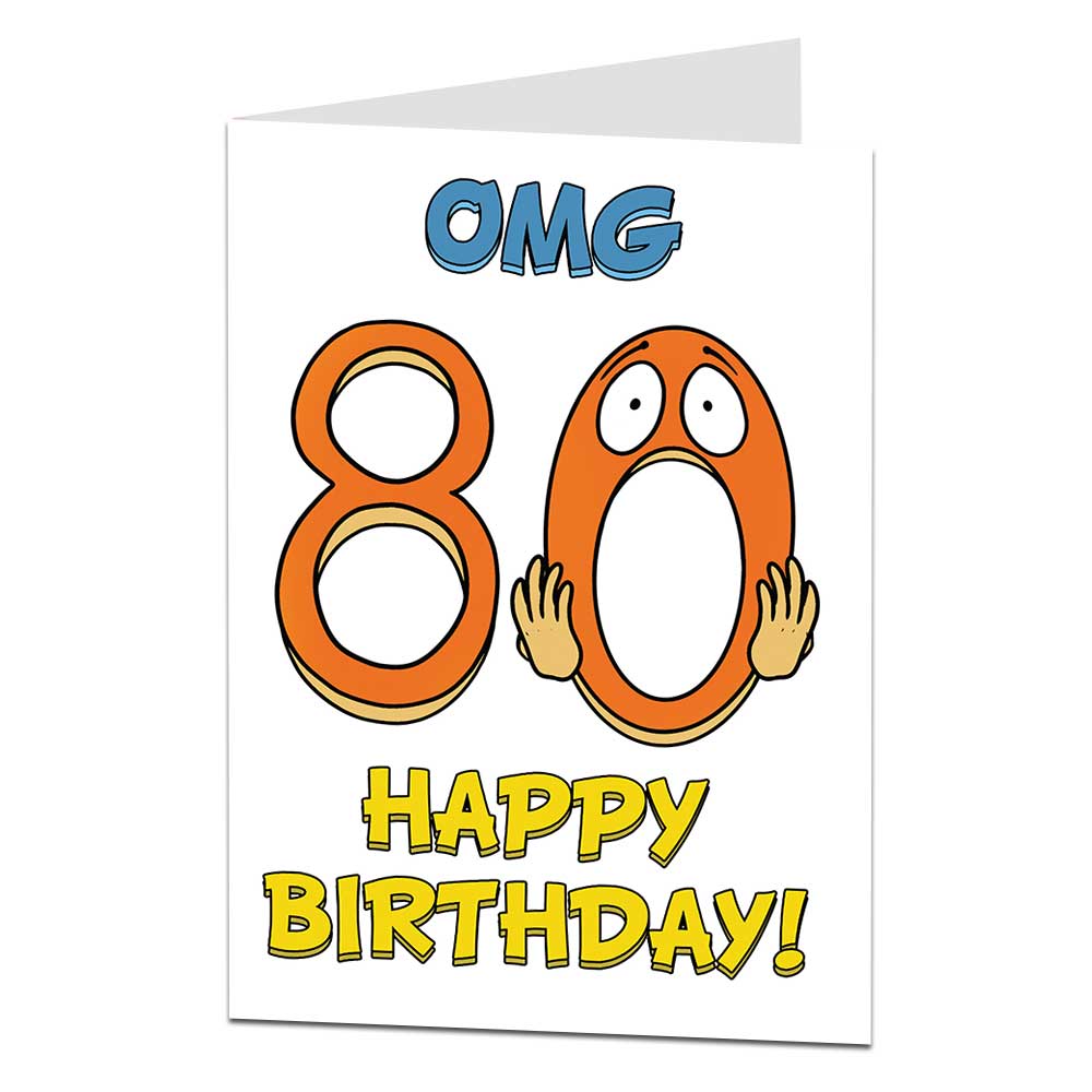 OMG 80 80th Birthday Card