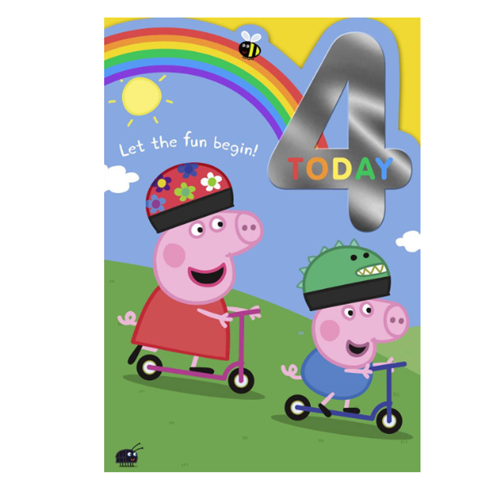 Peppa Pig 4th Birthday Card