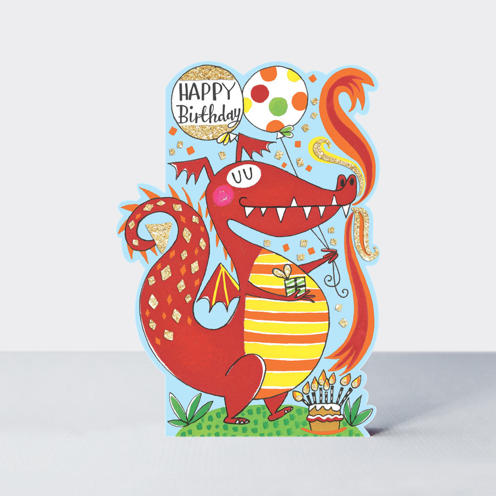 Red Dragon Birthday Card Kids