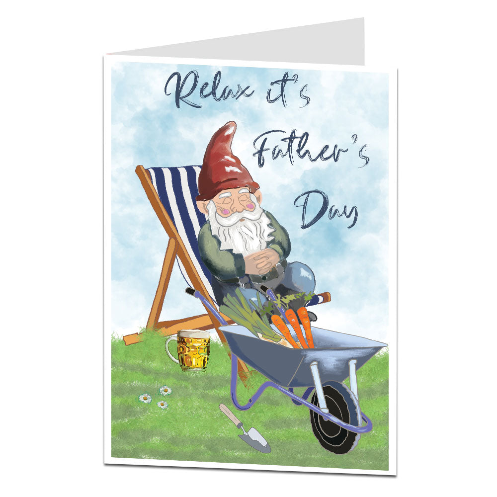 Father's Day Card Garden Gnome Relax