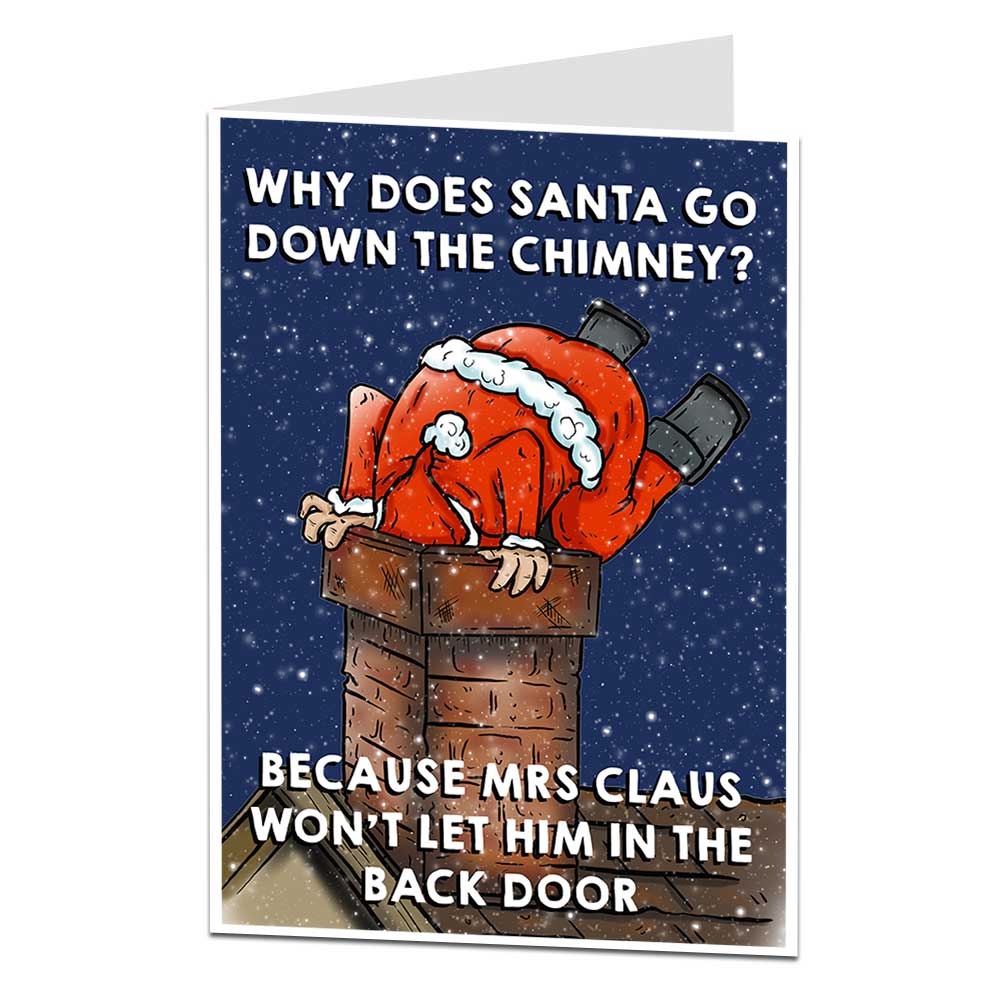 Rude Santa Christmas Joke Greeting Card