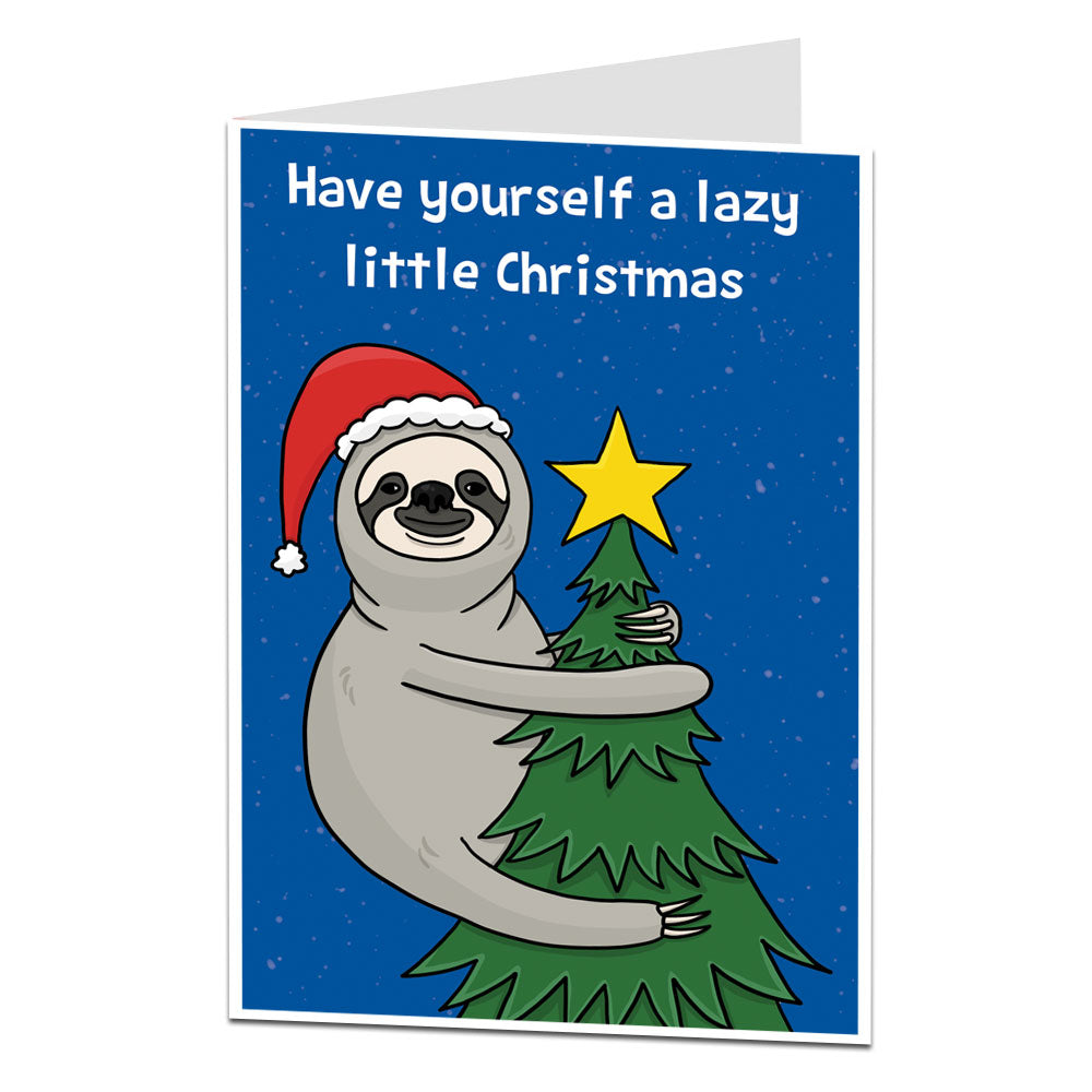 Lazy Little Christmas Sloth Card