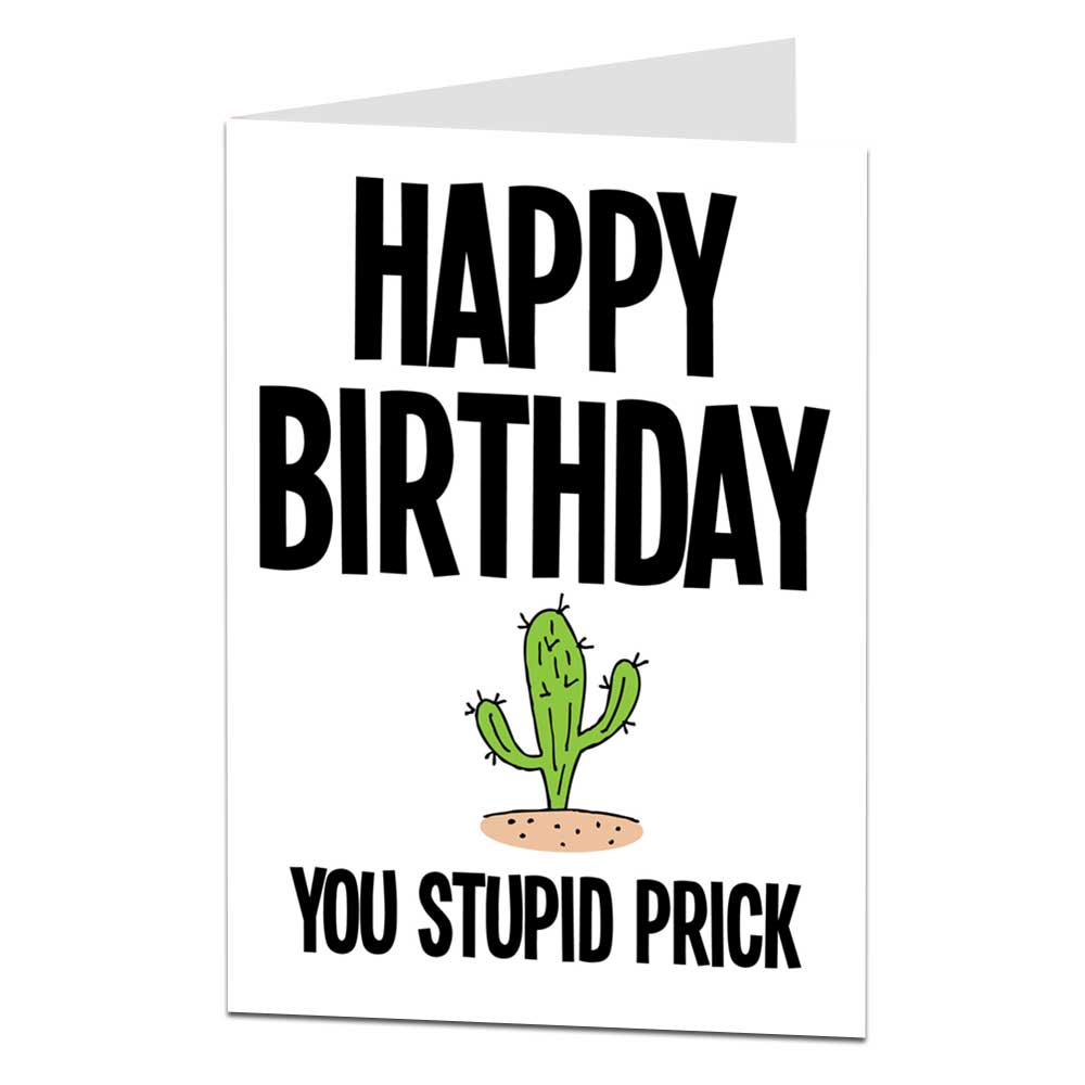 Happy Birthday You Stupid Prick Card
