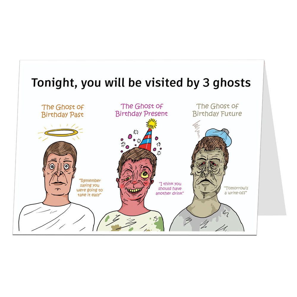 Three Ghosts Birthday Card