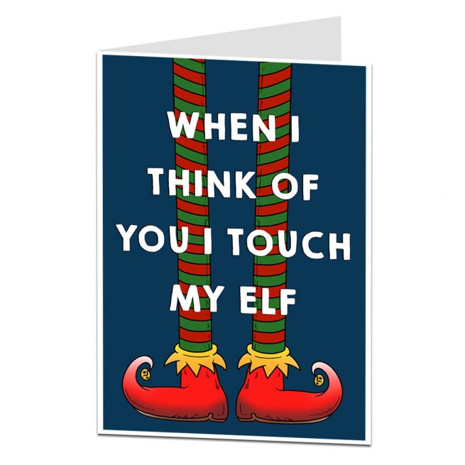 Touch My Elf Christmas Card